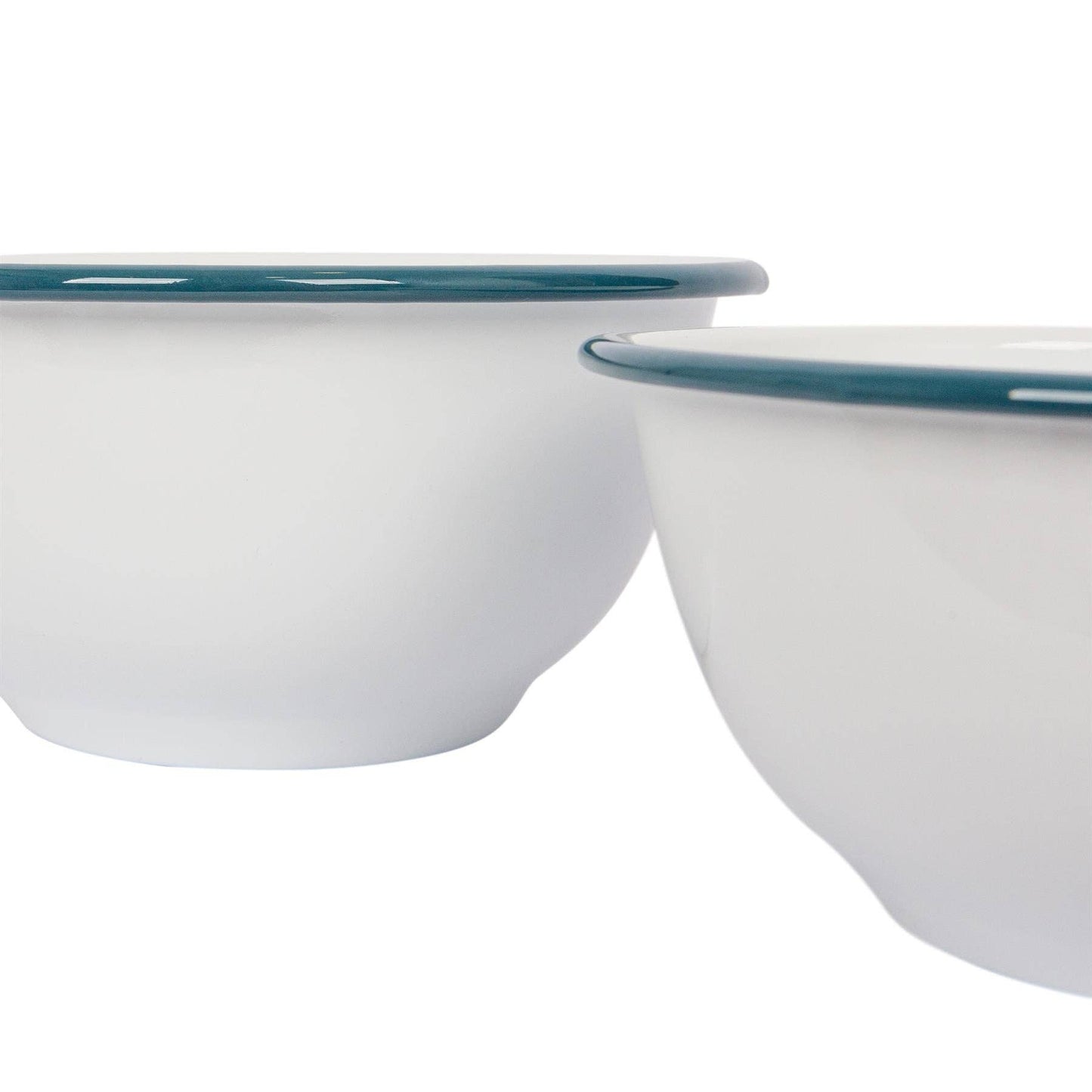 2pc White Enamel Mixing Bowl Set