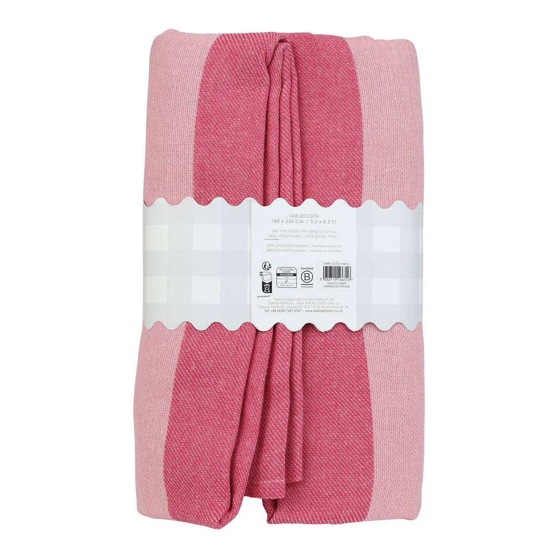 Pink Stripe Cotton Tablecloth - XL