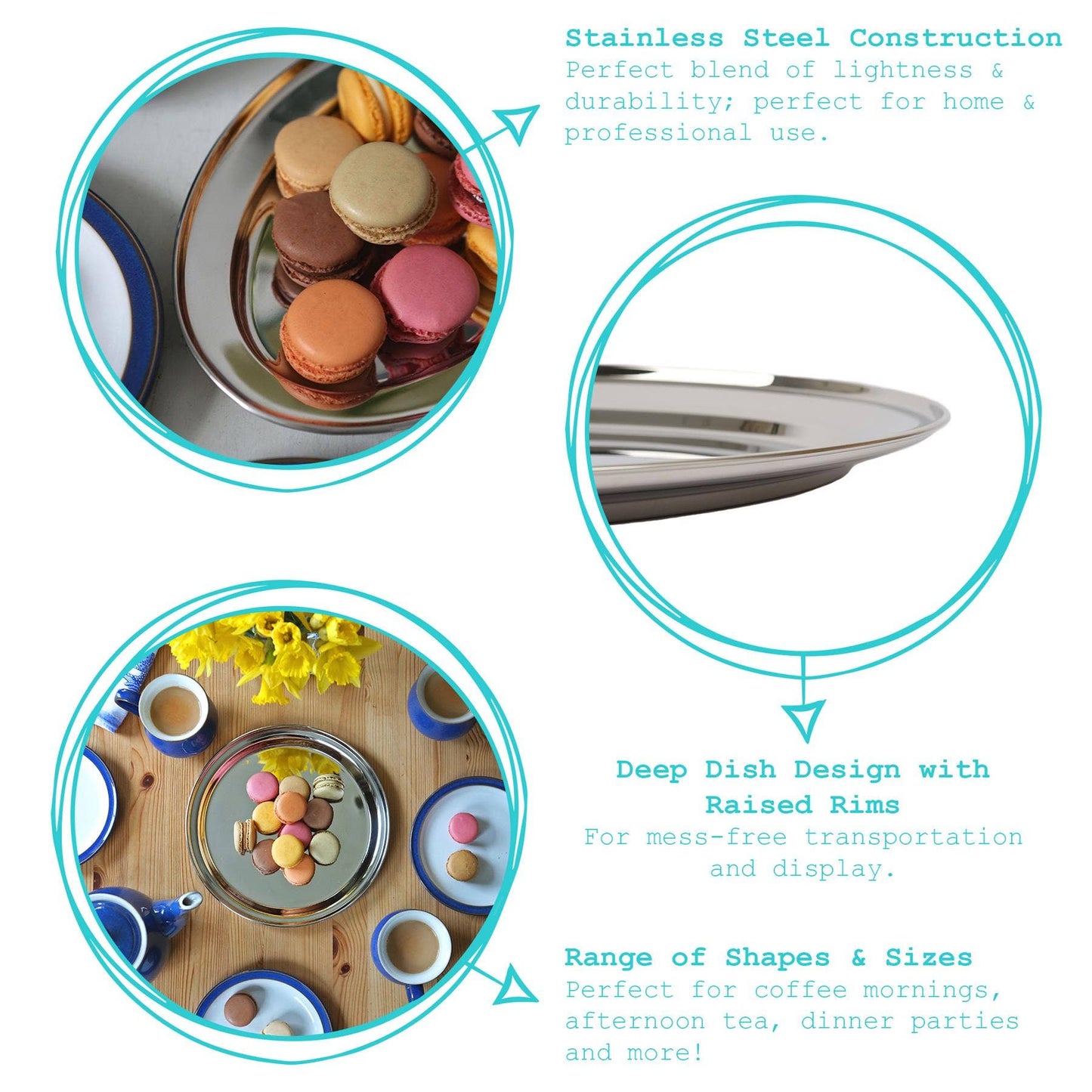 Oval Stainless Steel Serving Platter