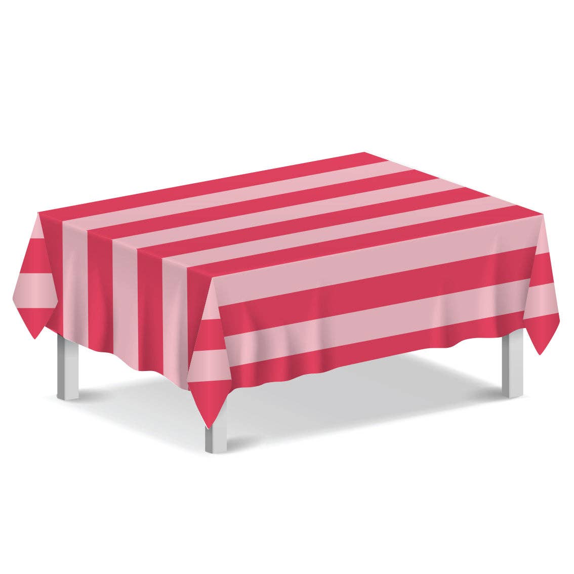 Pink Stripe Cotton Tablecloth - XL