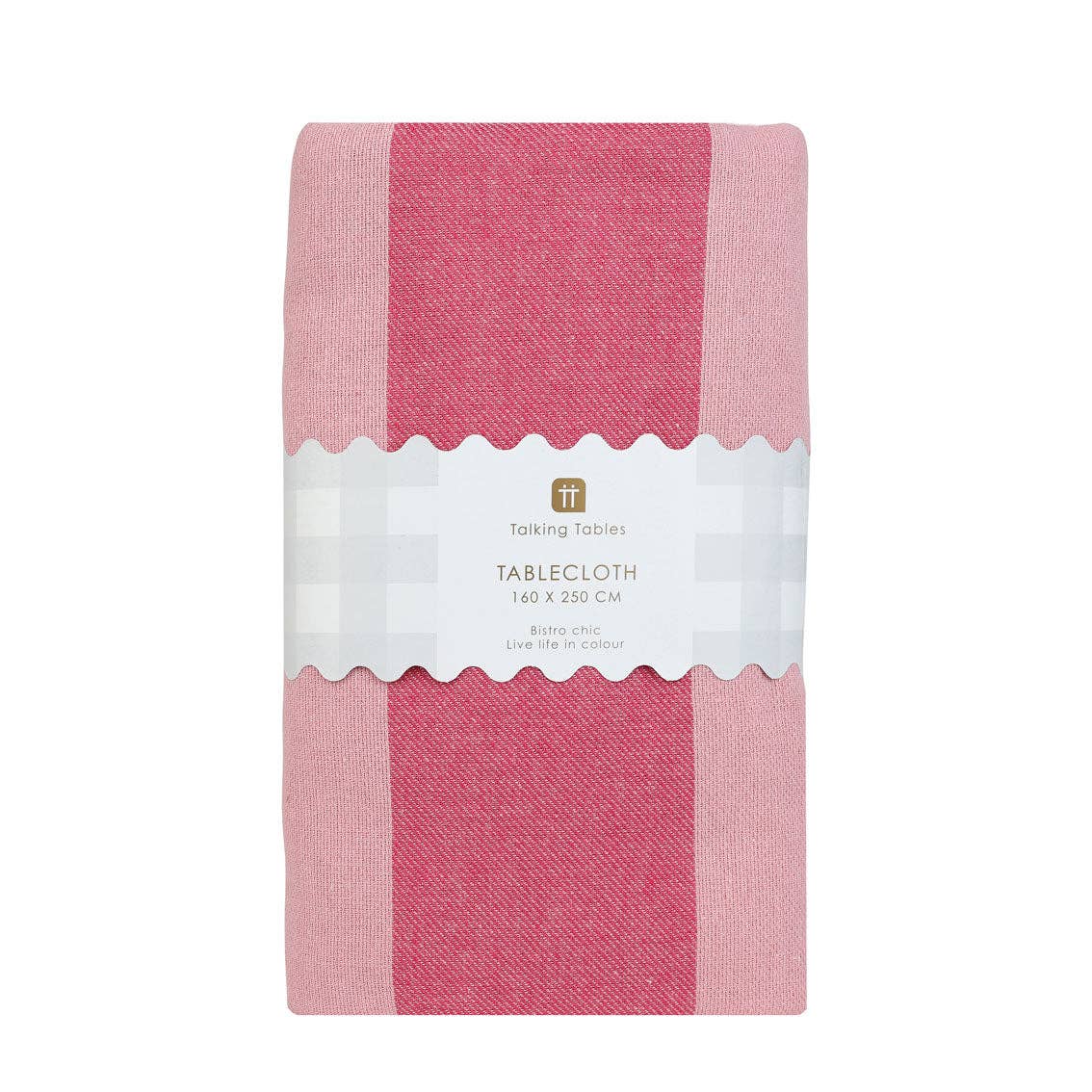 Pink Stripe Cotton Tablecloth - XL