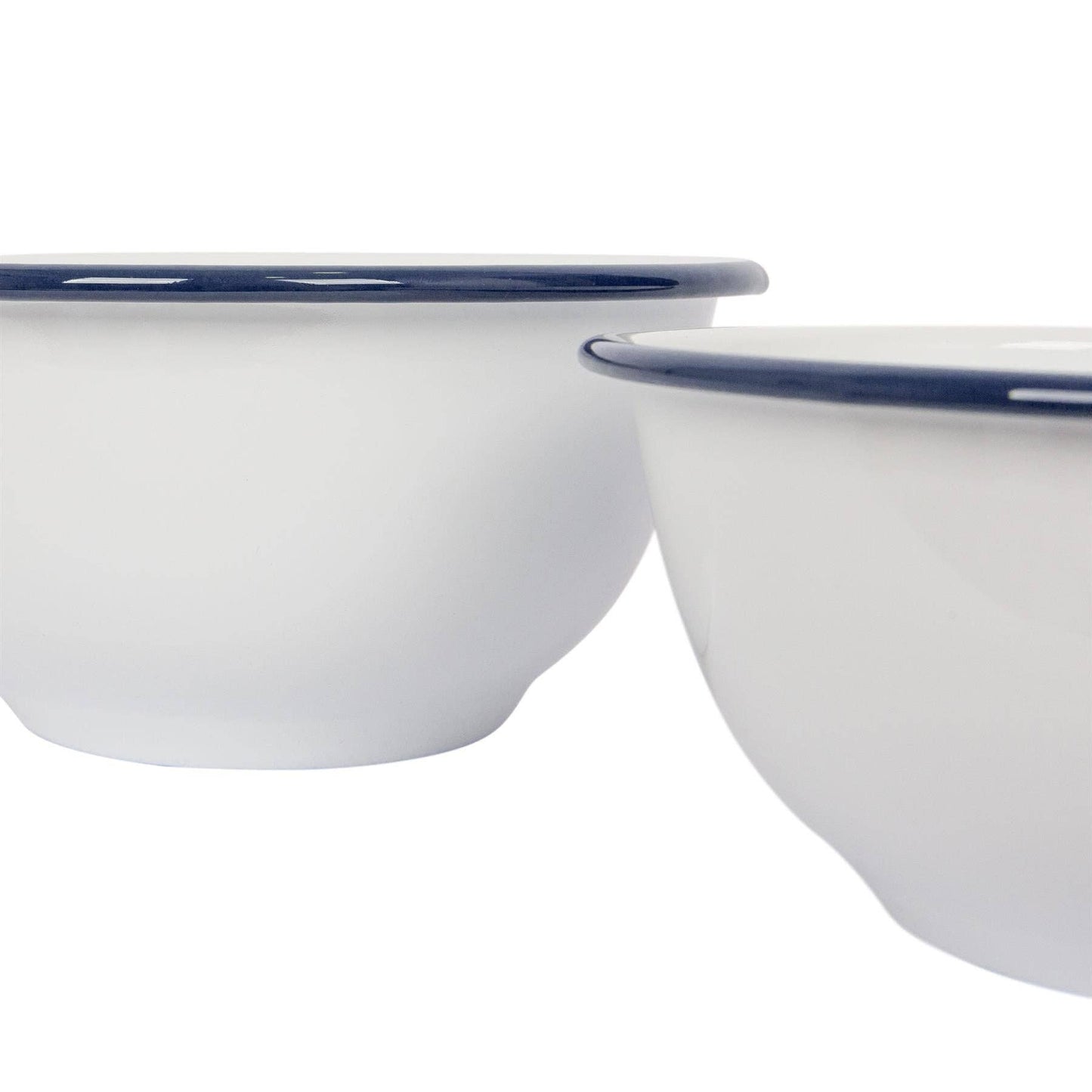 2pc White Enamel Mixing Bowl Set